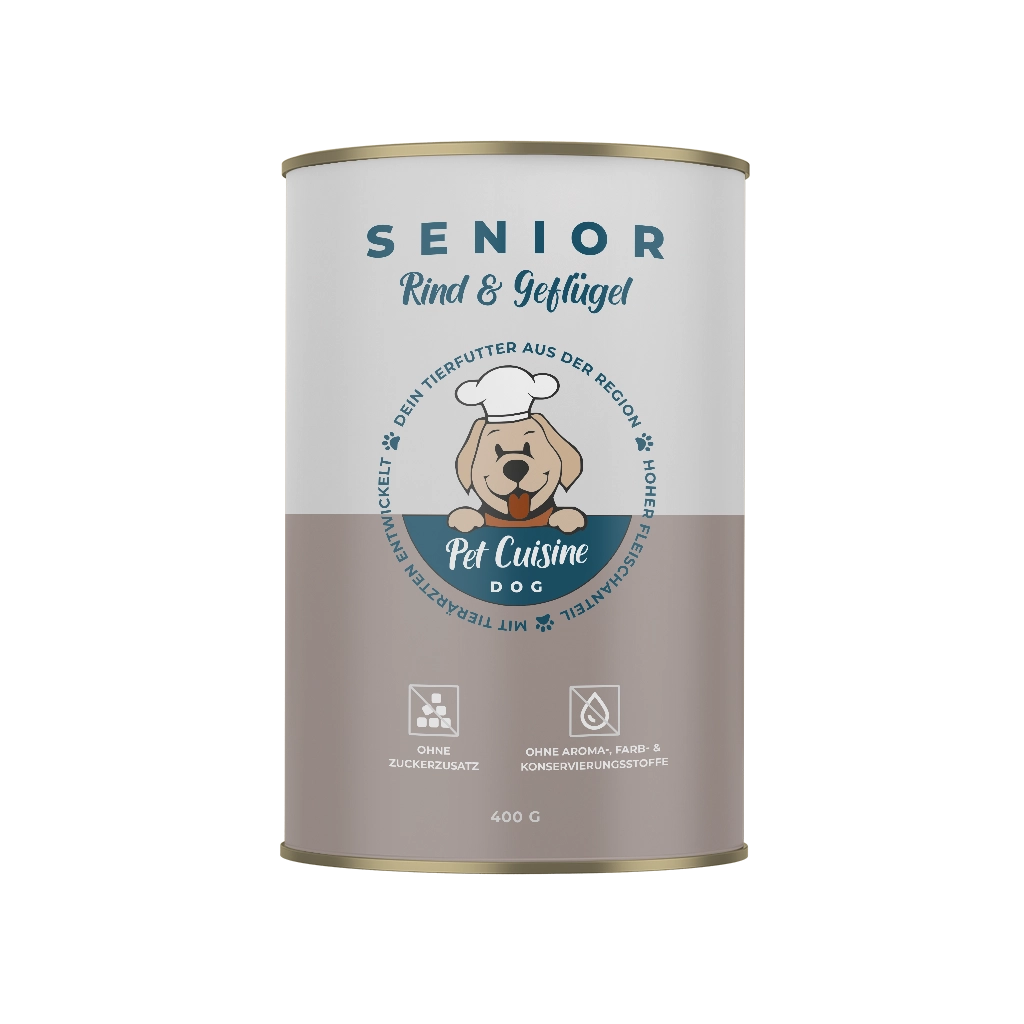Pet Cuisine Hunderfutter SENIOR Rind und Geflügel 400g Dose