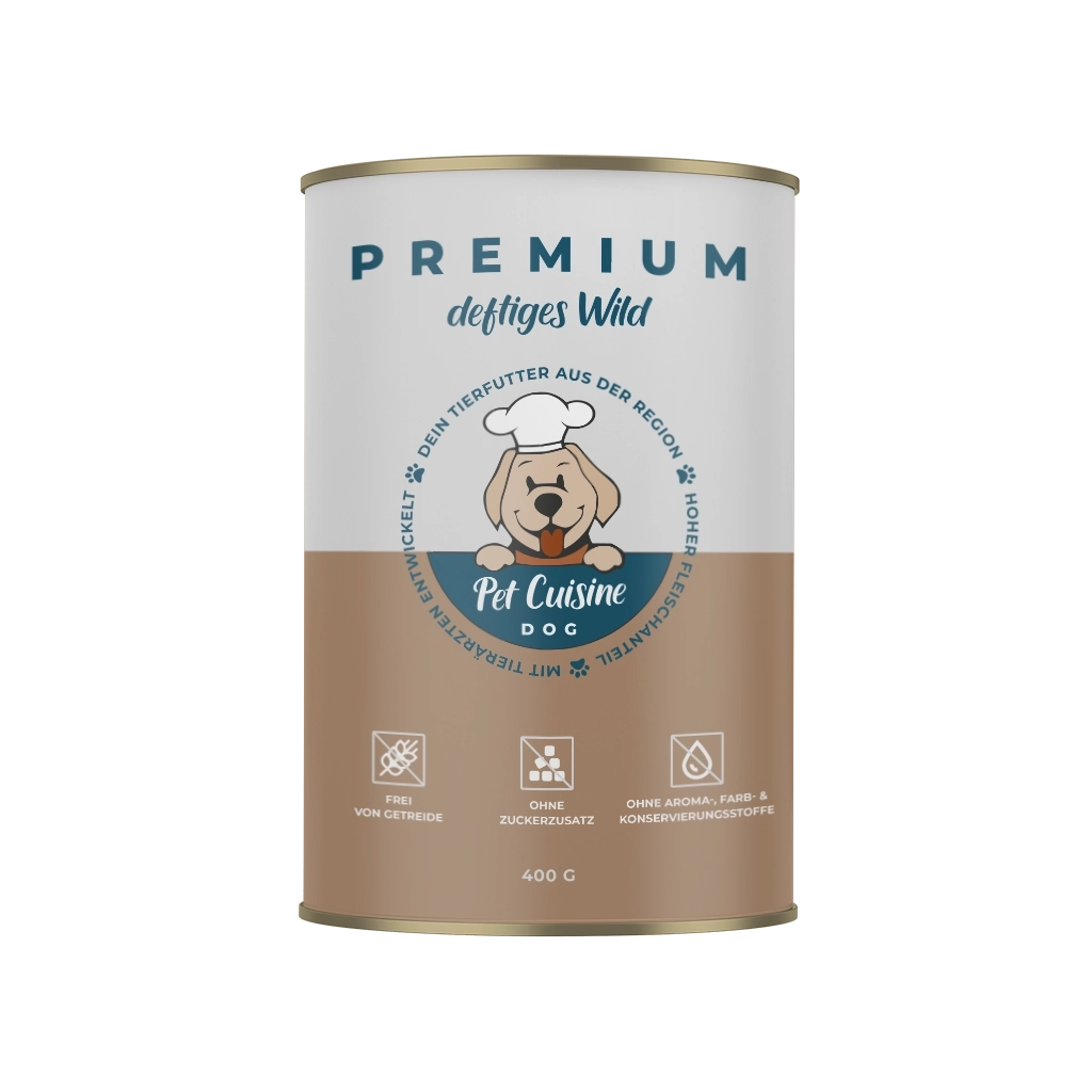 Pet Cuisine Hunderfutter PREMIUM deftiges Wild 400g Dose