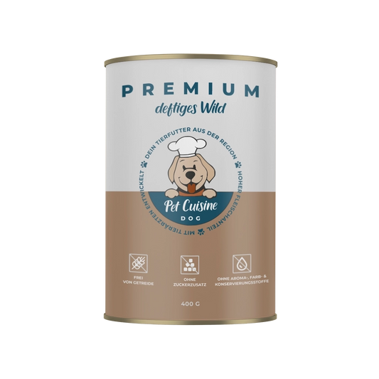 Pet Cuisine Hunderfutter PREMIUM deftiges Wild 400g Dose