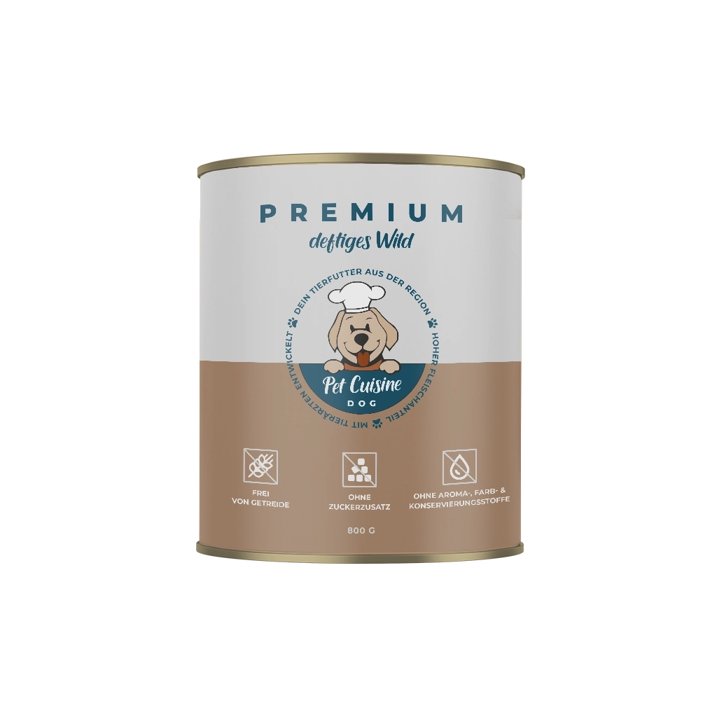 Pet Cuisine Hunderfutter PREMIUM deftiges Wild 800g Dose
