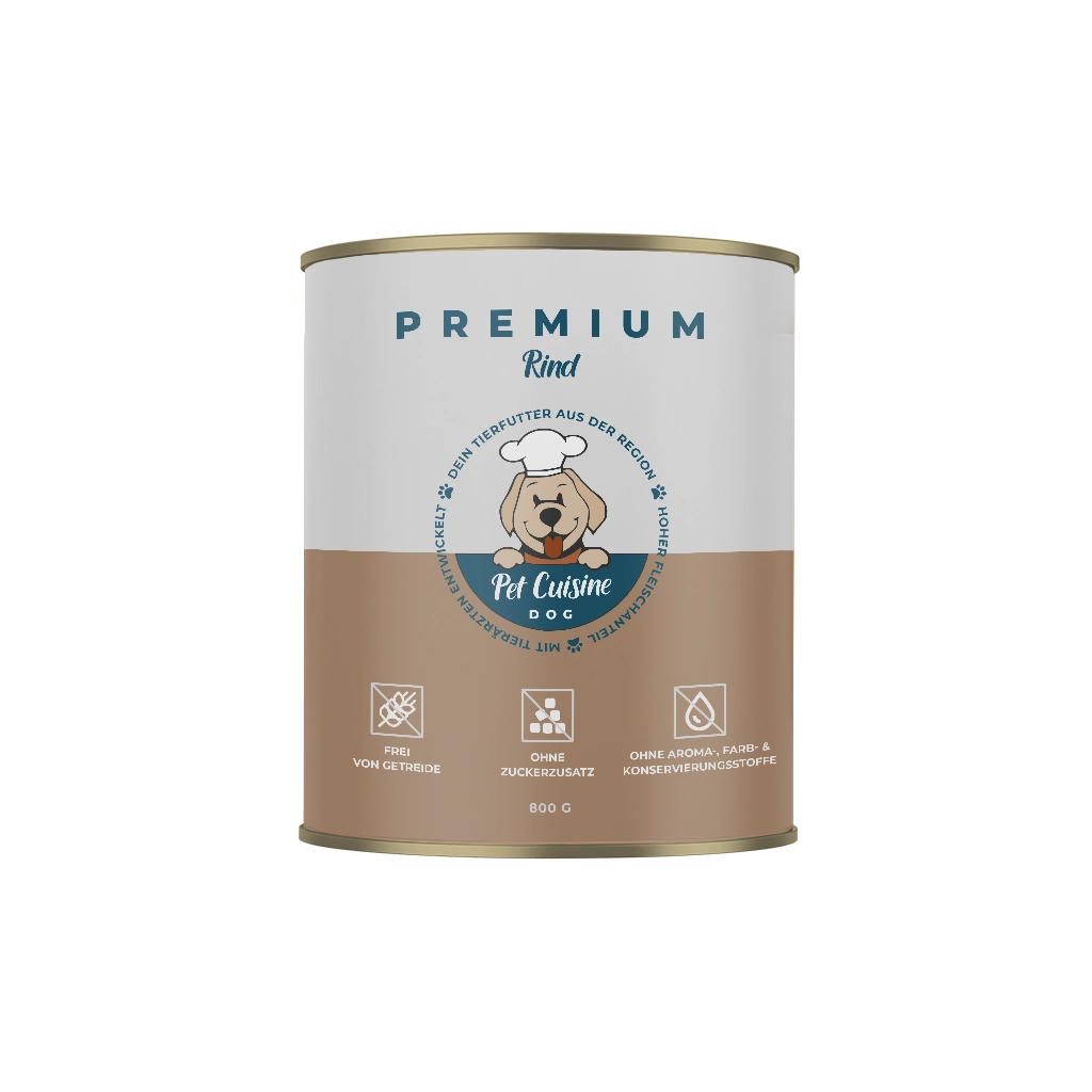 Pet Cuisine Hunderfutter PREMIUM Rind 800g Dose