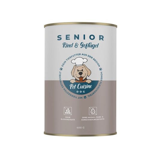 Pet Cuisine Hunderfutter SENIOR Rind und Geflügel 400g Dose