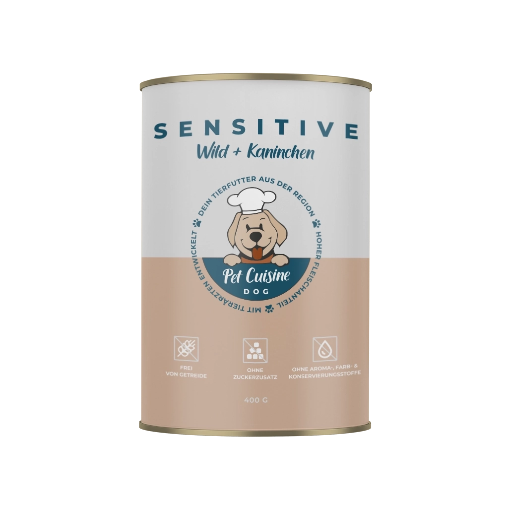 Pet Cuisine Hunderfutter SENSITIVE Wild + Kaninchen 400g Dose