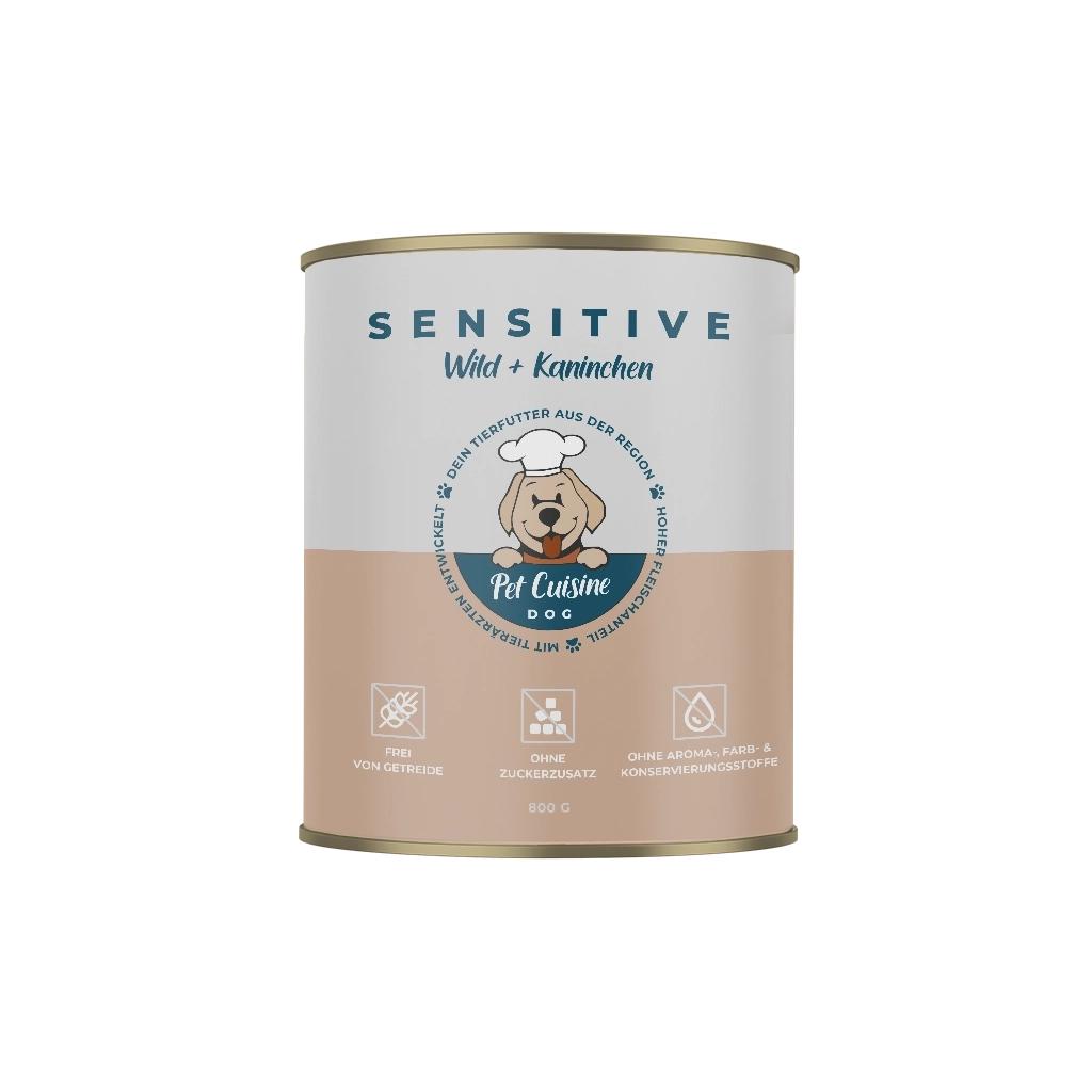 Pet Cuisine Hunderfutter SENSITIVE Wild + Kaninchen 800g Dose
