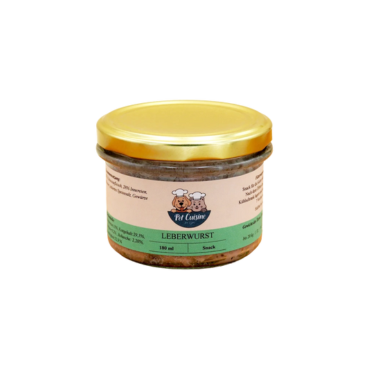 Pet Cuisine Leberwurst für Hunde und Katzen 180 ml Glas